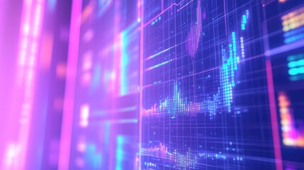 Fototapeta premium Displaying animated financial data charts and digital graphs