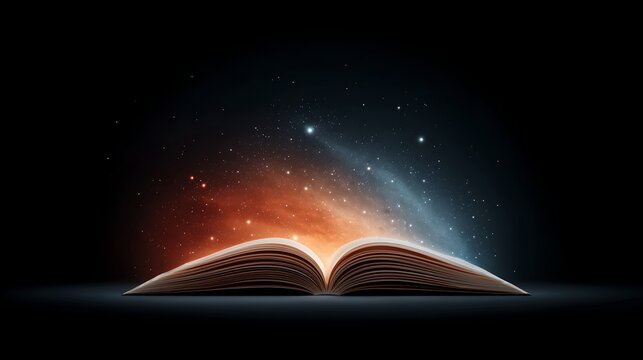 Beautiful open book with glowing pages symbolizing knowledge reading education literature creativity inspiration learning study story and wisdom in a visually captivating scene - Powered by Adobe
