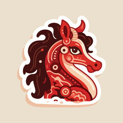 Illustration of Happy New Year 2026 of Horse on beige