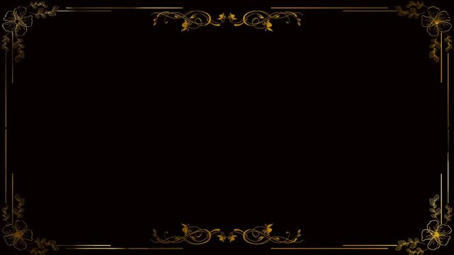 frame for text with floral gold ornament background
