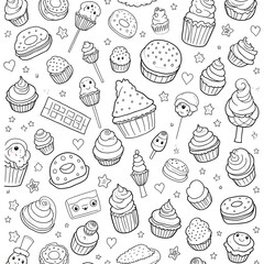 Coloring Pages Sweet Treats &ndash; Black & White Edition