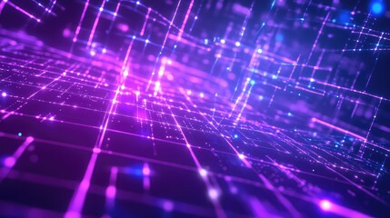 Digital network grid connecting big data points in cyberspace