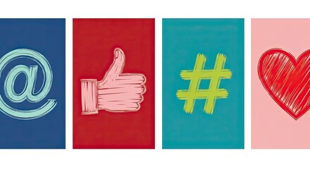 Social Media Icons Abstract Digital Art Represents Online Communication and Engagement