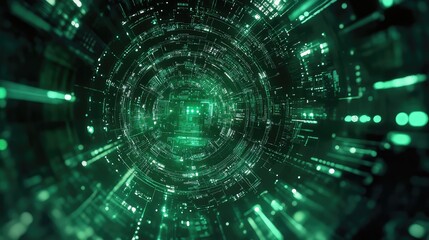 Digital data tunnel moving through a circuit network