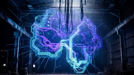 Abstract blue technology background with fiber optics and light spots representing a futuristic digital communication network - Powered by Adobe