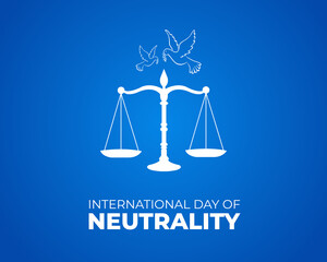 International day of Neutrality. 12 December. Holiday concept. Template for background with banner, poster and card. Flat illustration. Jpeg format.