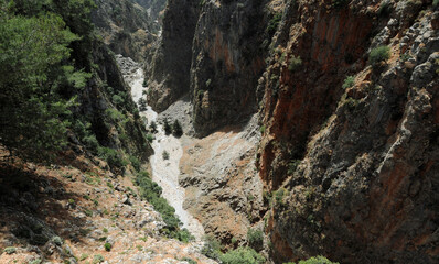 Les gorges d'Aradaina près d'Anopoli dans les Sfakia en Crète