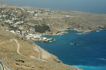 La route d'Anopoli à Chora Sfakion dans les Sfakia en Crète
