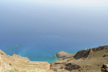 La route d'Anopoli à Chora Sfakion dans les Sfakia en Crète