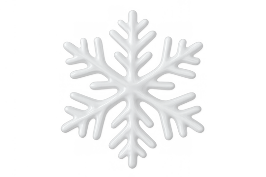 White snowflake icon symbolizing winter holidays, christmas, ice, cold, and seasonal celebration on transparent background