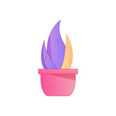 Indoor Potted Plant Vector Flat Gradient Illustration Light Healing Minimalist Nordic Home Aesthetic Asset
