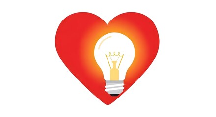 Love of Ideas - Light Bulb Inside a Red Heart