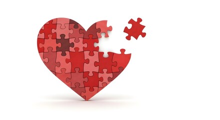 Heart Puzzle with Missing Piece, Love Concept