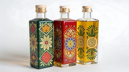 Dance of the oils, cut out isolated on white background. With shadow. AI GENERATED.