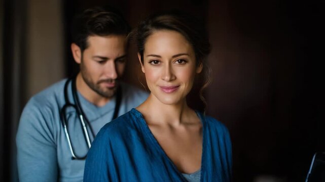 Pregnant woman with doctor, prenatal care and medical examination