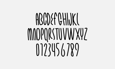 whimsical handwritten abstract brush alphabet design