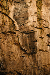 Close-up of rock texture in the sun
