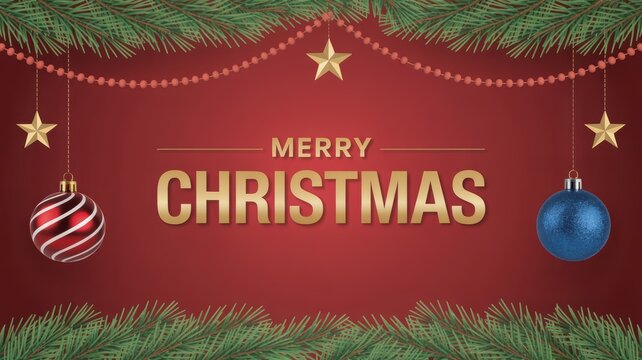 Celebrate a joyous and festive Merry Christmas with a vibrant seasonal message, perfect for holiday greetings, promotions, and heartwarming winter designs