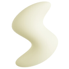 Sleek 3D Abstract S Shape Cream Minimalist Render Isolated on Black