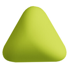 Abstract 3D Volumetric Rounded Triangle Geometry Isolated Black Background