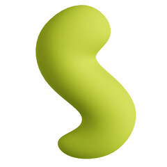 Abstract 3D rendering blob shape lime green modern background element
