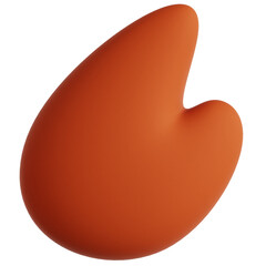 Abstract 3D Fluid Shape Burnt Orange Minimalist Volumetric Design Element