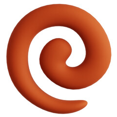 Abstract Orange Spiral 3D Volute Shape Isolated Element Background