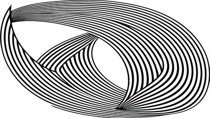 Naklejka premium Black And White Abstract Swirls And Stripes On White Background vector illustration