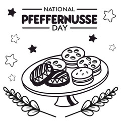 NATIONAL PFEFFERNUSSE DAY vector illustration isolated on white background