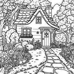 Coloring Pages Houses &ndash; Black & White Edition