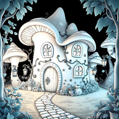 Coloring Pages Houses &ndash; Black & White Edition