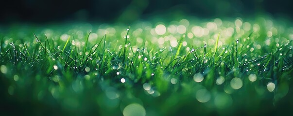Promote fresh morning nature and dew covered green grass