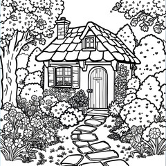 Coloring Pages Houses &ndash; Black & White Edition