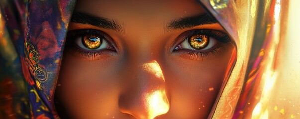 Promote elegance beauty and mysterious veiled portrait