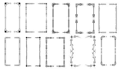 Set Black Simple Line Collection Different Doodle Brackets, Parentheses, Braces Elements Vector Design Style Sketch Isolated Illustration For Banner