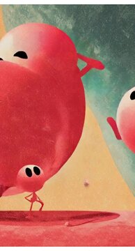 Cartoon comic characters busy in doing something different making children laugh but learn something. Kids reel, post idea.