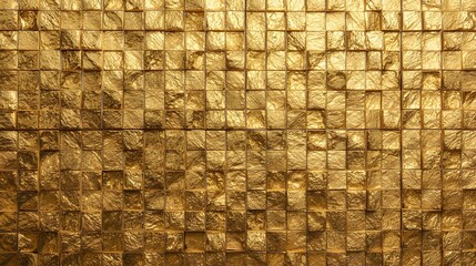 Intricate patterns of shimmering gold tiles create a mesmerizing and luxurious textured surface.