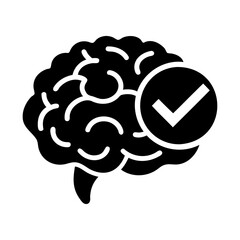 vector illustration of a brain with a checkmark © Vector Riderz