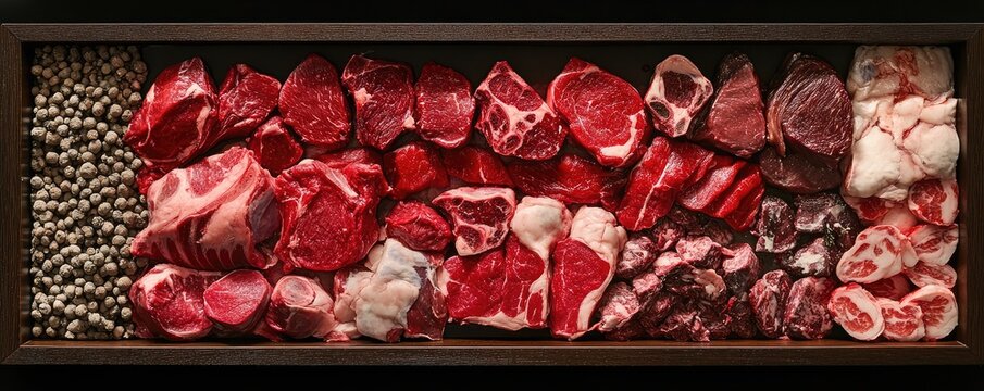 Assorted cuts of premium beef on display