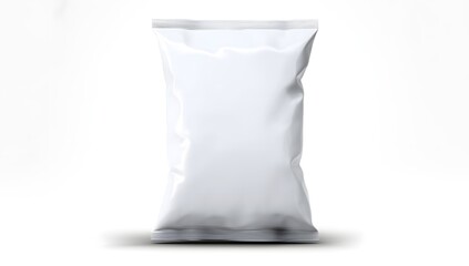 Blank Packaging Bag for Food or Product Display on White Background