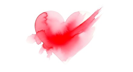 Watercolor Heart on White Background
