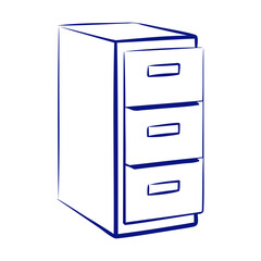 file cabinet 3d outline icon