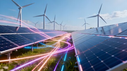 Renewable Energy System with Solar Panels and Wind Turbines – Clean Power Technology