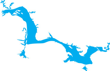 Lake Dardanelle Reservoir Map Shape in Arkansas