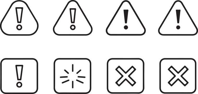 Set of black glossy paper clip icons vector illustration