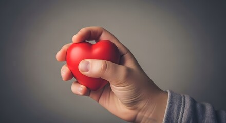 Hand Holding a Red Heart Shape