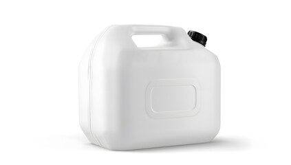 White Plastic Container with Handle and Black Cap for Liquid Storage