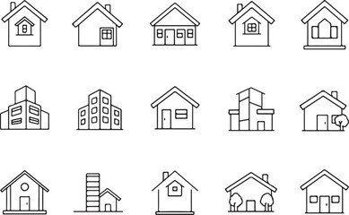 House icons set vector illustration design silhouette simple style