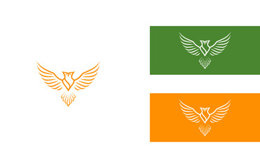 Abstract phoenix bird logo design in vector style with modern aesthetic