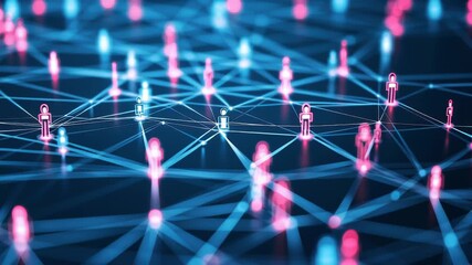 Abstract illustration of a network of people connected by lines and dots